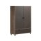 Fusion Vitrinenschrank 2 T�ren, 2 Schubladen Bronze-Dekor.