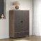 Fusion Vitrinenschrank 2 T�ren, 2 Schubladen Bronze-Dekor.
