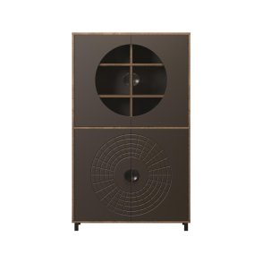 Fusion Vitrinenschrank 4 T�ren Bronze-Dekor.
