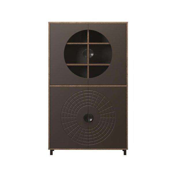 Fusion Vitrinenschrank 4 T�ren Bronze-Dekor.