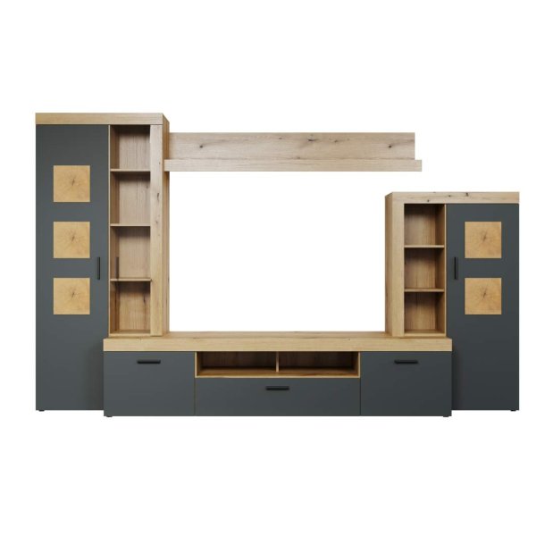 Tyler biblioth�que syst�me ch�ne d�cor, gris.