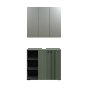 PureBliss badrumsm�bler tv�ttsk�p och spegelsk�p gr�n.