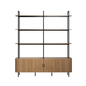 Ronin Regal 2 Jalousiet�ren, 3 Regale Eiche Dekor.