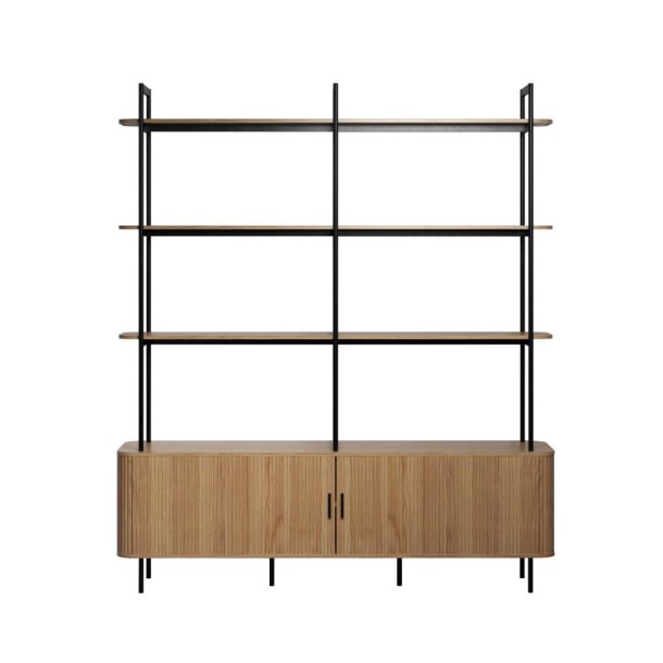 Ronin Regal 2 Jalousiet�ren, 3 Regale Eiche Dekor.