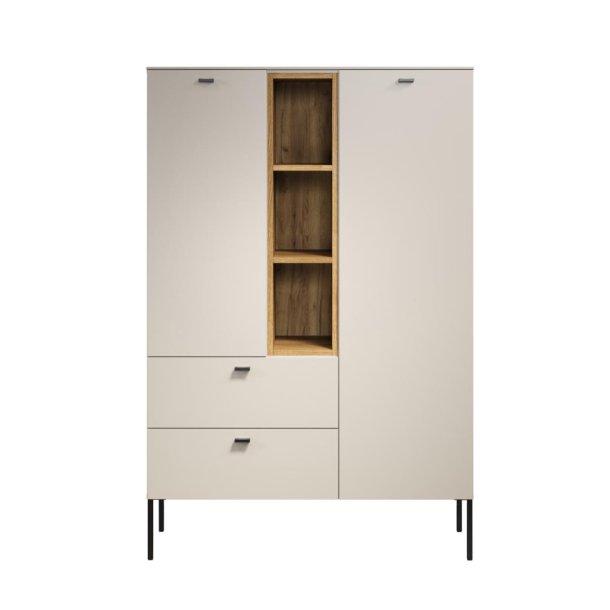 SaoPaulo Vitrinenschrank 2 T�ren, 2 Schubladen, 3 Regale Kashmir.