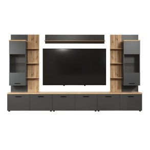 Baggio syst�me de biblioth�que 6 pi�ces anthracite.