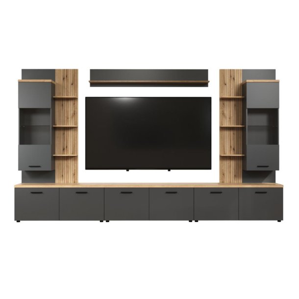 Baggio syst�me de biblioth�que 6 pi�ces anthracite.