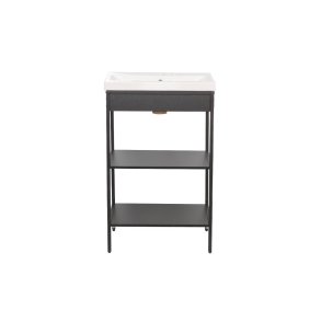 Lorin badrumsm�bler tv�ttsk�p med handfat svart.