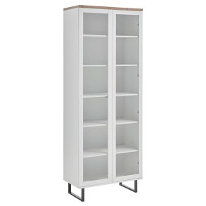 Anna vitrineskap 2 drer hvit eik dekor.