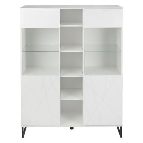 Akai vitrineskap 2 drer hvit hyglans.