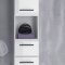 SkinGloss Bad Hochschrank 2 Tren, 2 Schublade, 1 offenes Fach wei, wei Hochglanz.