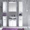 SkinGloss Bad Hochschrank 2 Tren, 2 Schublade, 1 offenes Fach wei, wei Hochglanz.
