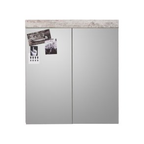 Cancun/BoomBad szafka z lustrem 2 drzwi sosnay biały dekor.