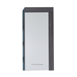 MiamiMaine Bad Hänge Stauraumelement 1 Tür rauchsilber, weiß.