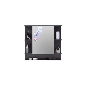 TetisBad szafka z lustrem 1 drzwi, 5 otwartych przegrdek grafitowy dekor, szkło lustrzane.