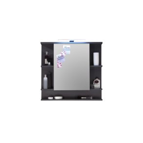 TetisBad speilskap  1 dr, 5 pne rom, inkl. lys grafittdekor, speilglass.