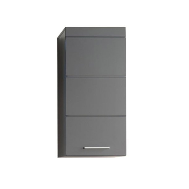 AmandaMandoBea szafka łazienkow 1 drzwi szary, szarość agawy wysoki połysk.