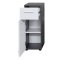 LineBad Badschrank 1 Tr, 1 Schublade rauchsilber, wei Hochglanz.