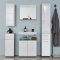 LineBad Badschrank 1 Tr, 1 Schublade rauchsilber, wei Hochglanz.