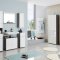 LineBad Badschrank 1 Tr, 1 Schublade rauchsilber, wei Hochglanz.