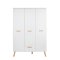 MatsBaby Kinder Kleiderschrank 3 Türen, 1 Schublade weiß.