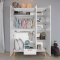 MatsBaby Kinder Kleiderschrank 3 Türen, 1 Schublade weiß.