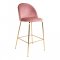 Laust barstol rosa velour, ben i messing look.