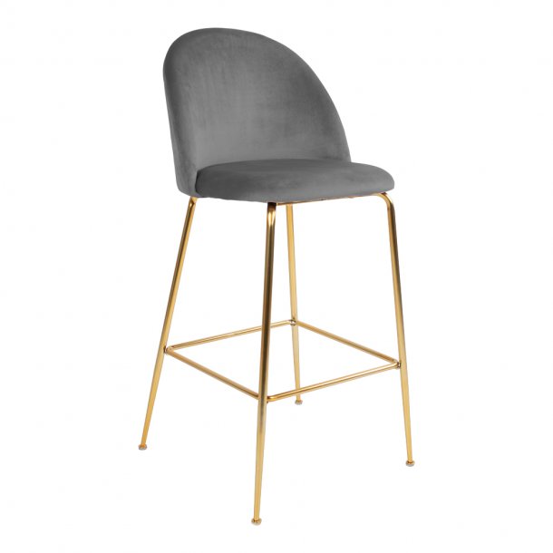 Laust barstol velour, gr, messing.