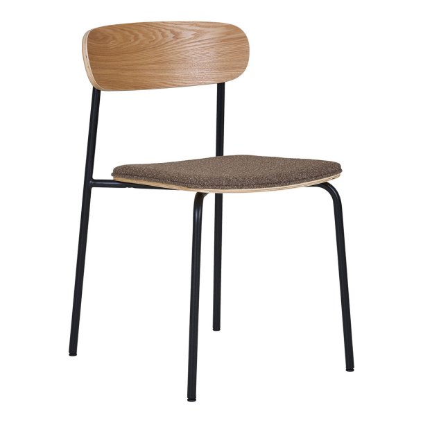 Silla de comedor Estepona natural, marrón, negro.