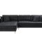 Marino Deluxe sofa szezląg prawy lub lewy z poduszkami welur czarny.