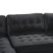 Marino Deluxe sofa szezląg prawy lub lewy z poduszkami welur czarny.