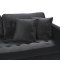 Marino Deluxe sofa szezląg prawy lub lewy z poduszkami welur czarny.