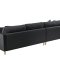 Marino Deluxe sofa szezląg prawy lub lewy z poduszkami welur czarny.