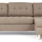 Marino sofa, chaiselongsofa hjre eller venstrevendt i stof lysebrun og med trben.