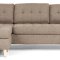 Marino sofa, chaiselongsofa hjre eller venstrevendt i stof lysebrun og med trben.