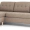 Marino sofa, chaiselongsofa hjre eller venstrevendt i stof lysebrun og med trben.