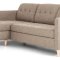 Marino sofa, chaiselongsofa hjre eller venstrevendt i stof lysebrun og med trben.