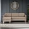Marino sofa, chaiselongsofa hjre eller venstrevendt i stof lysebrun og med trben.