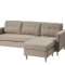 Marino sofa, chaiselongsofa hjre eller venstrevendt i stof sandfarvet og med trben.