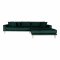 Lido chaiselong sofa hjrevendt velour inkl. 4 pyntepuder, grn.