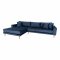 Lido Sofa , Chaiselongsofa links gewendet Velour dunkel blau.