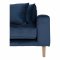 Lido Sofa , Chaiselongsofa links gewendet Velour dunkel blau.