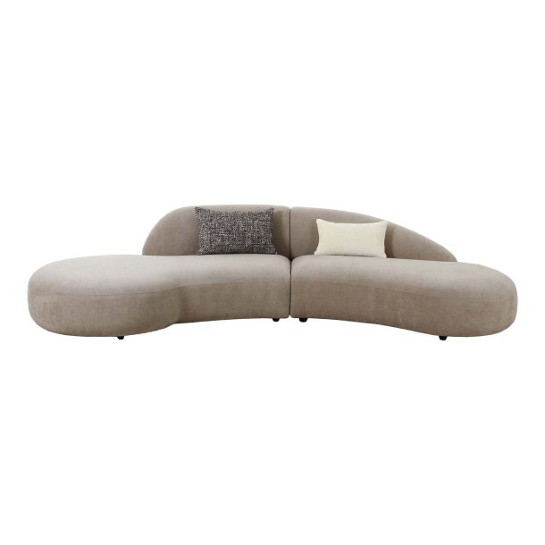 Venice sofa z 2 poduszkami naturalny.