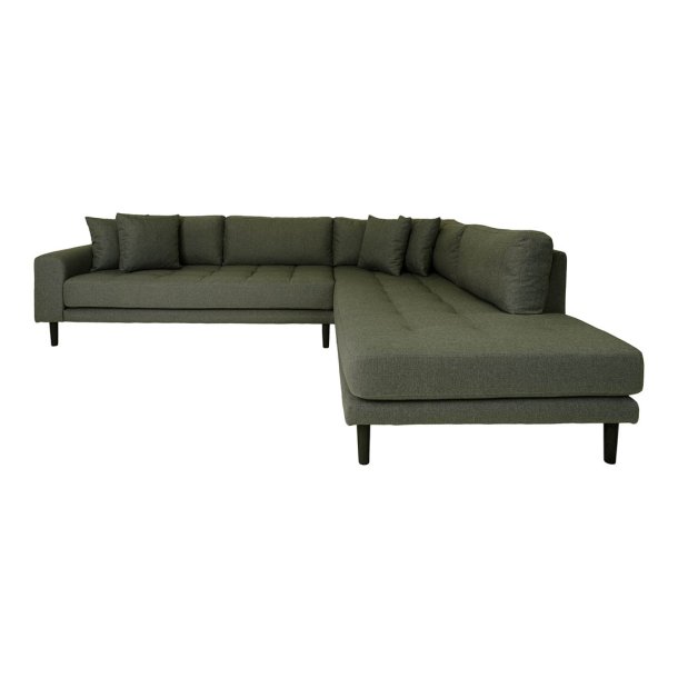 Lido sofa hjrnesofa hjrevendt 4 pyntepuder olivengrn.