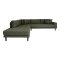 Lido sofa hjrnesofa venstrevendt 4 pyntepuder olivengrn.