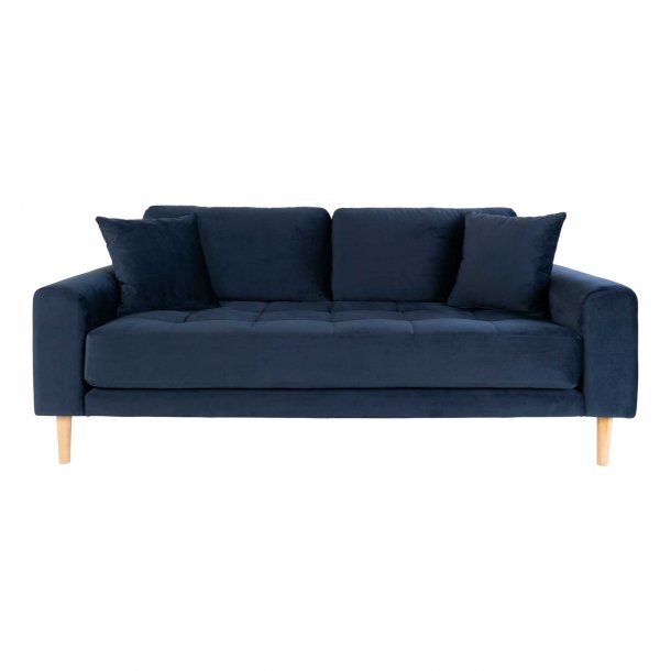 Lido soffa 2,5-sits velour inkl. 2 prydnadskuddar, bl�.