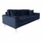 Lido Sofa 3 Pers. velour inkl. 2 dekorative Kissen, blau.