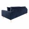 Lido Sofa 3 Pers. velour inkl. 2 dekorative Kissen, blau.