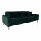 Lido Sofa 3 Pers. velour inkl. 2 dekorative Kissen, grün.