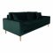 Lido Sofa 3 Pers. velour inkl. 2 dekorative Kissen, grün.